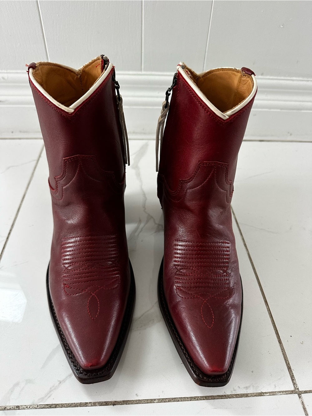 Tecovas The Daisy Scarlet (Red) Ankle Boots - Picture 5 of 10